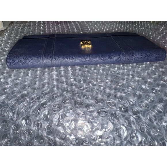 Celine Women's Large Triomphe Wallet Blue Leather Credit Card, Bill Holder - Picture 4 of 11